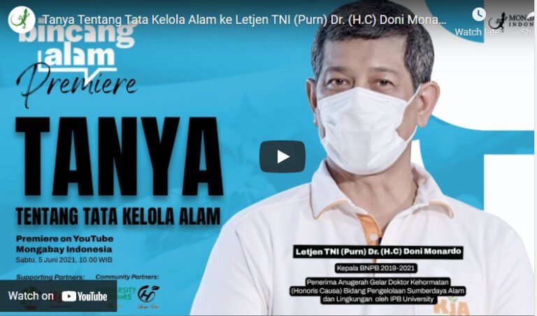 Tanya Tentang Tata Kelola Alam ke Letjen TNI (Purn) Dr. (H.C) Doni Monardo